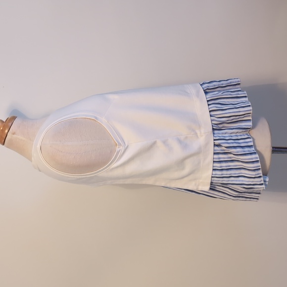 Anthropologie White and Blue Ruffled Tank Top - Picture 3 of 7